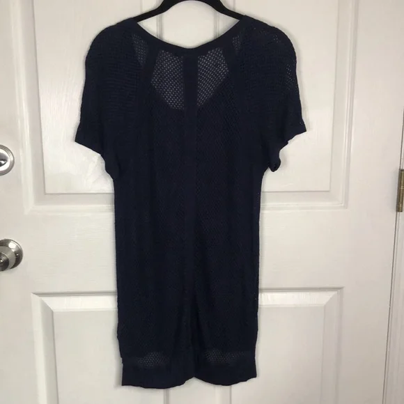 RAG & BONE mesh navy blue scoop neck short sleeve net shirt size SMALL - Picture 3 of 12